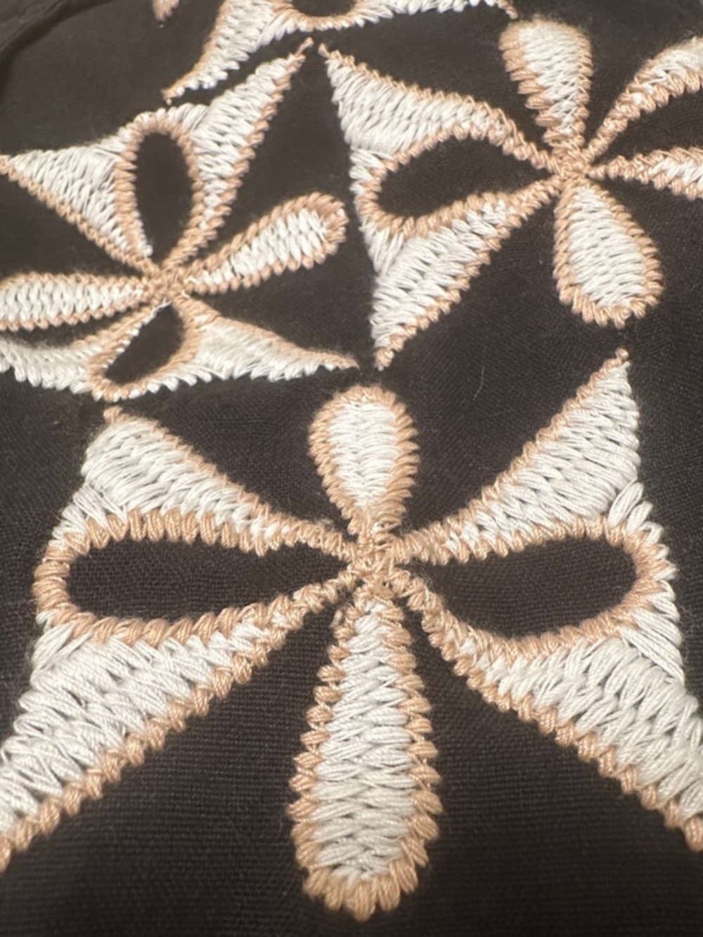 FRANCES VALENTINE Black Tunic Dress with White Geometric Embroidery - Picture 8 of 8